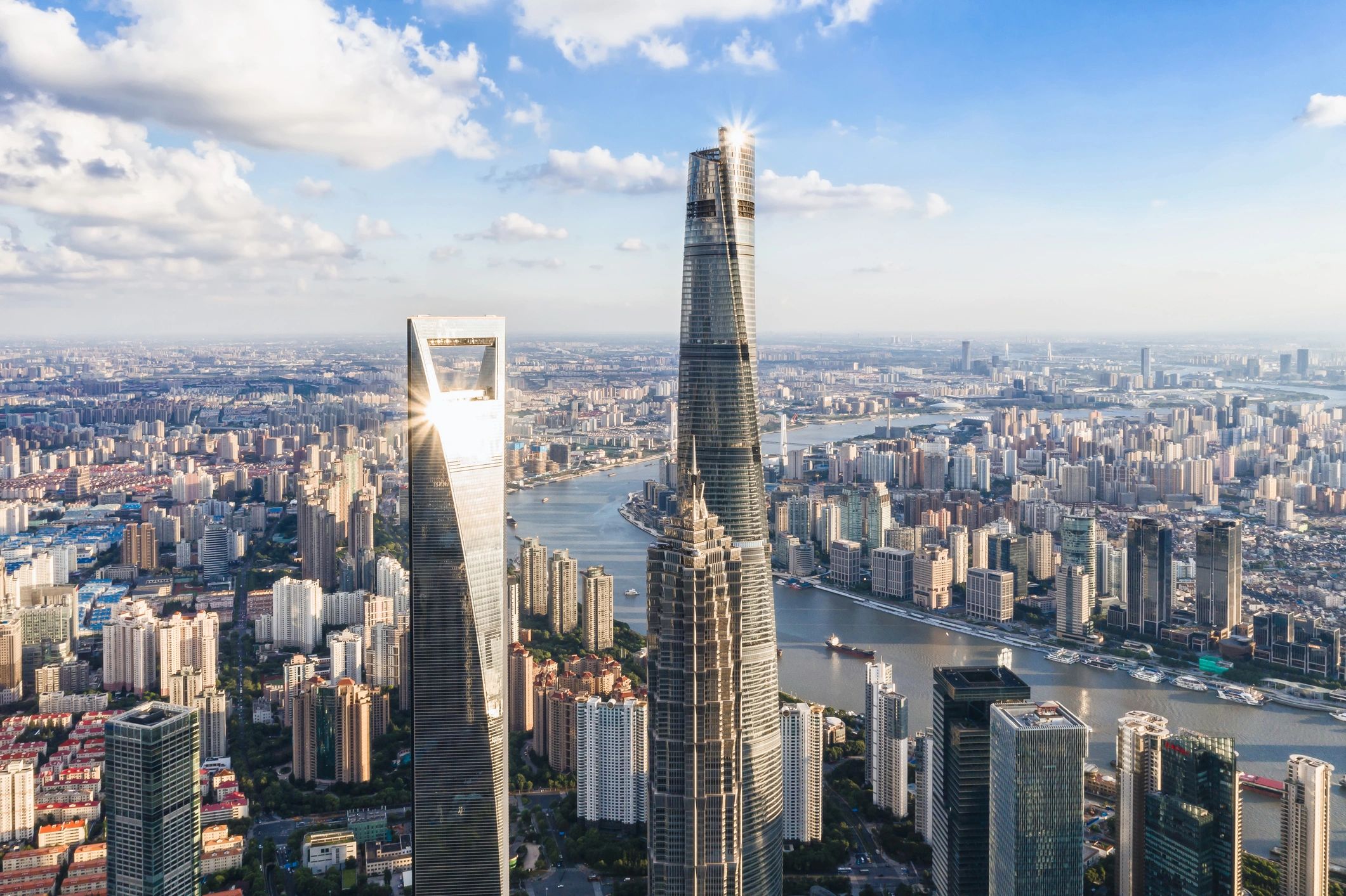 Shanghai skyline at dusk